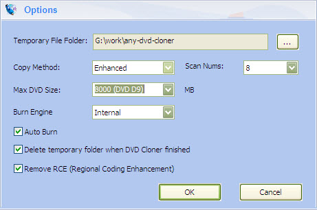select DVD-9 in Any DVD Cloner